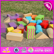 2015 Quality Beautiful New Wooden Building Blocks, Educational Building Block Set Toy, Colorful DIY Wooden Building Blocks W13A066
